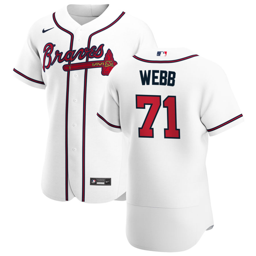 Atlanta Braves #71 Jacob Webb Men Nike White Home 2020 Authentic Player MLB Jersey